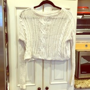 SOLD! Abercrombie & Fitch crop white knit sweater